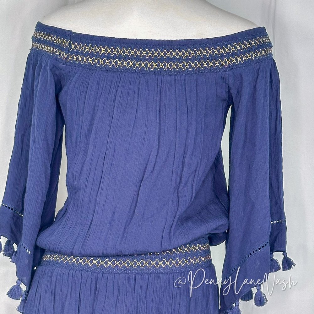 NWT Lilly Pulitzer Off The Shoulder Joelle Dress True Navy - Picture 11 of 13